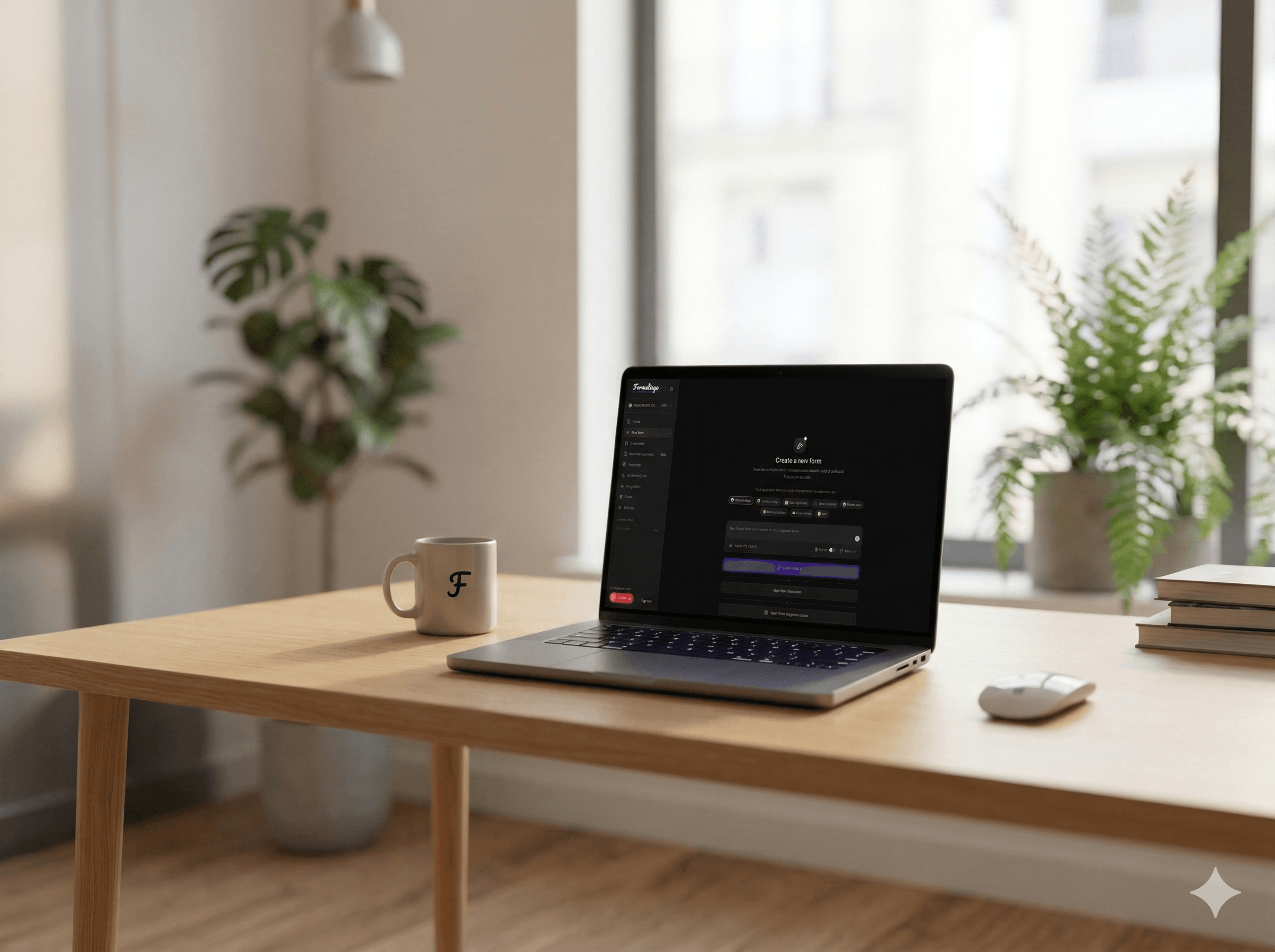Person creating a professional online form using an AI-powered form builder on a laptop